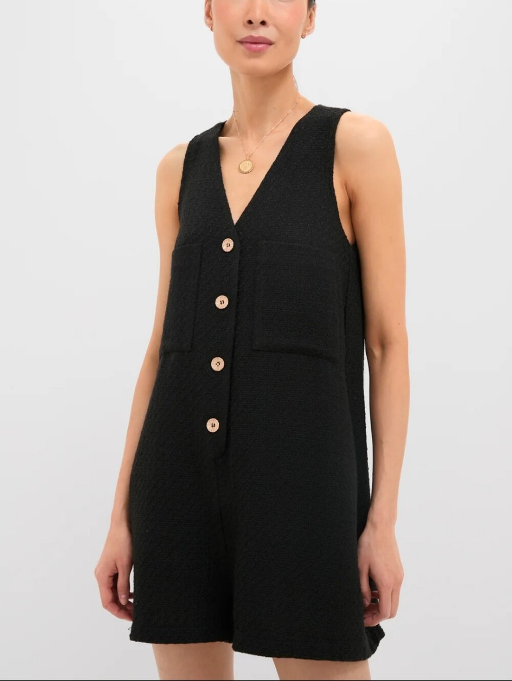 Tuckernuck Black Textured Myla Romper New With Tags